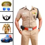 Men police suit photo editor Icon