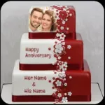 Name On Anniversary Cake Photo Icon