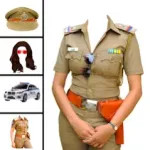 Women police suit photo editor Icon