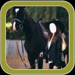 Girl Horse Photo Suit Icon
