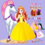 White Horse Princess Dress Up Icon