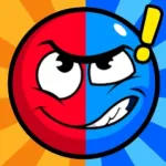 Red and Blue: Twin Color Ball Icon