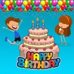 Birthday stickers to photos Icon
