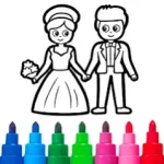 Glitter Wedding Coloring Pages Icon