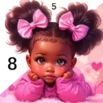 Black Color Paint By Number Icon