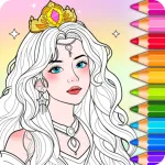 Princess Game Fantasy Coloring Icon