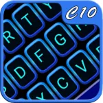Blue Neon Keyboard Icon