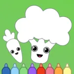 Vegetable Coloring Kid Toddler Icon