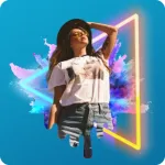 Drip Art Neon Photo Effect Icon