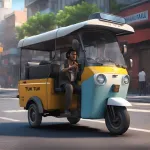Tuk Tuk Auto Rickshaw 3D Icon