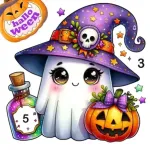 Halloween Color by Number Game Icon