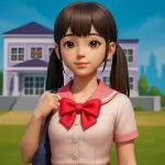 Teen Girl School Life Sim Game Icon