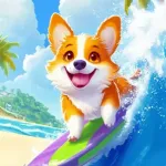 Corgi Surfing blast Icon