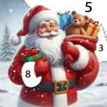 Santa Color Paint By Number Icon