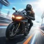 Street Motor Rider Racing Icon